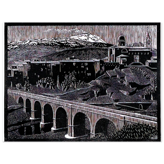 Randazzo And Mount Etna Sicily January by M.C. Escher (1933) – art poster, view 2