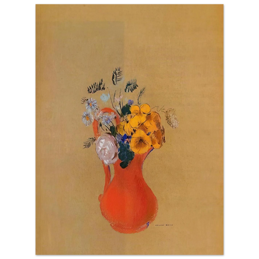Flowers In A Red Pitcher by Odilon Redon – art poster