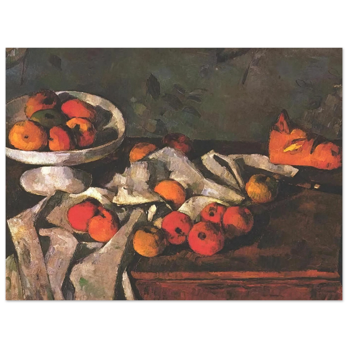 Still Life With A Fruit Dish And Apples by Paul Cézanne – art poster