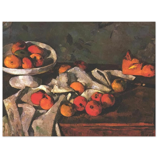 Still Life With A Fruit Dish And Apples by Paul Cézanne – art poster