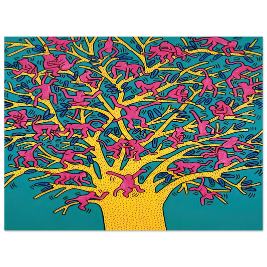 The Tree Of Monkeys by Keith Haring – art poster, view 2