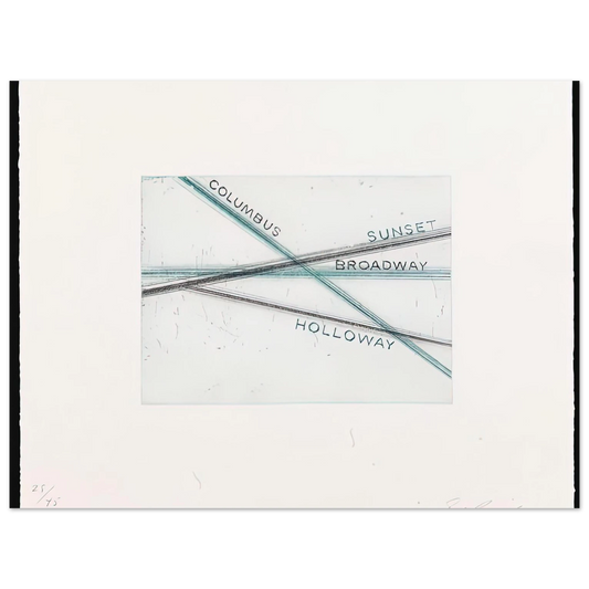 Sunset From Los Francisco San Angeles Portfolio by Edward Ruscha – art poster