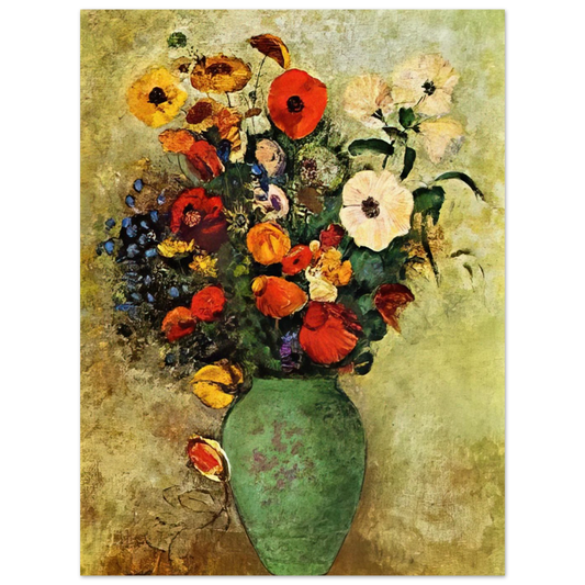 Bouquet Of Flowers In A Green Vase by Odilon Redon – art poster, view 2