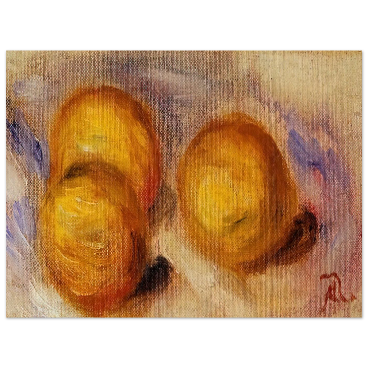 Three Lemons by Pierre-Auguste Renoir – art poster, view 2