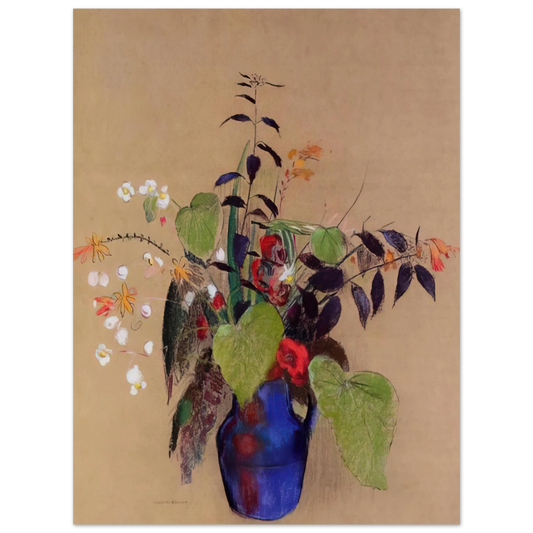 Flowers In A Blue Jug by Odilon Redon – art poster, view 2