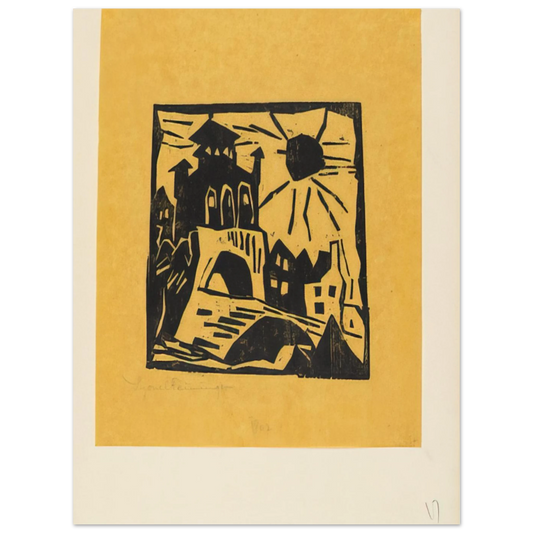 Town Gate Ribnitz Das Tor Ribnitz by Lyonel Feininger (1918) – art poster, view 2