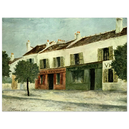 Bistros In A Suburb by Maurice Utrillo – art poster, view 2