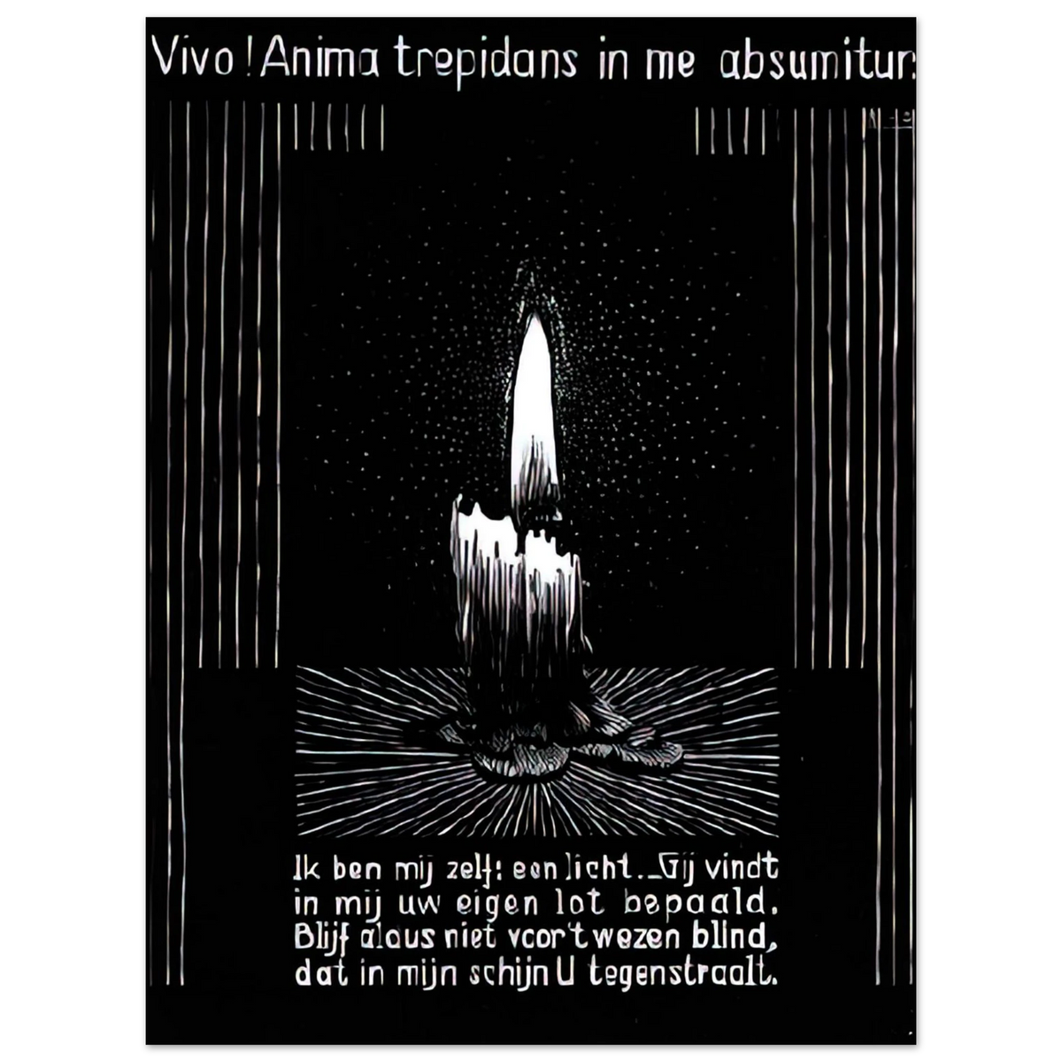 Emblemata Candle Flame by M.C. Escher – art poster, view 2