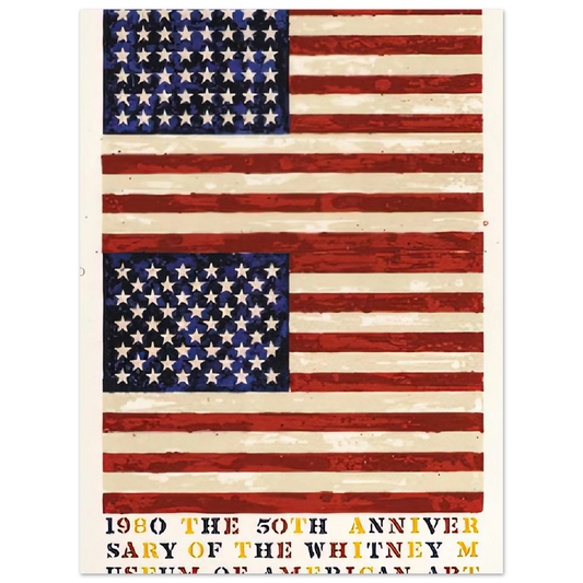 Two Flags Whitney Anniversary Ulae 207 by Jasper Johns (1980) – art poster