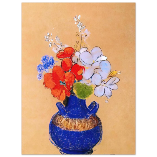 Flowers In A Blue Vase 1 by Odilon Redon – art poster, view 2