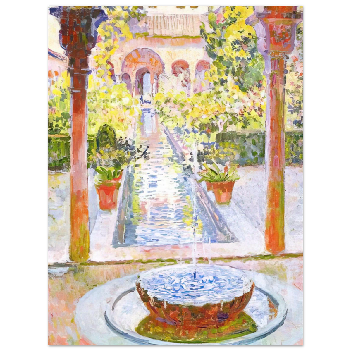 The Gardens Of Generalife In Grenada by Theo van Rysselberghe (1913) – art poster, view 2