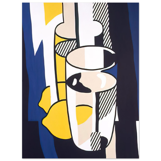 Glass And Lemon In A Mirror by Roy Lichtenstein (1974) – art poster