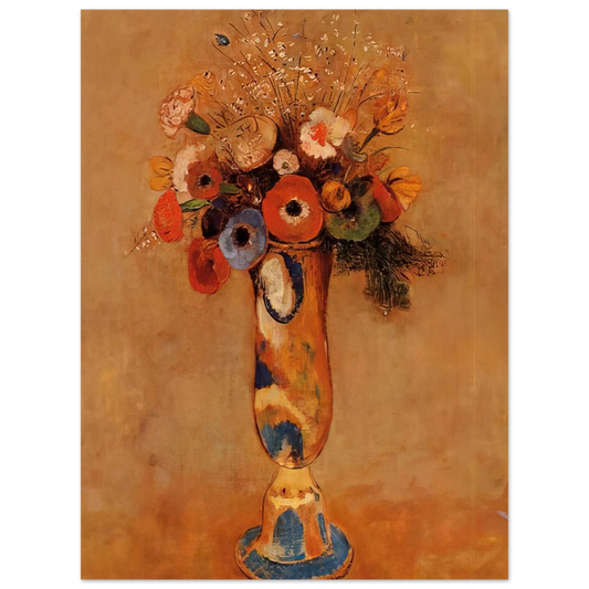 Wildflowers In A Long Necked Vase by Odilon Redon – art poster