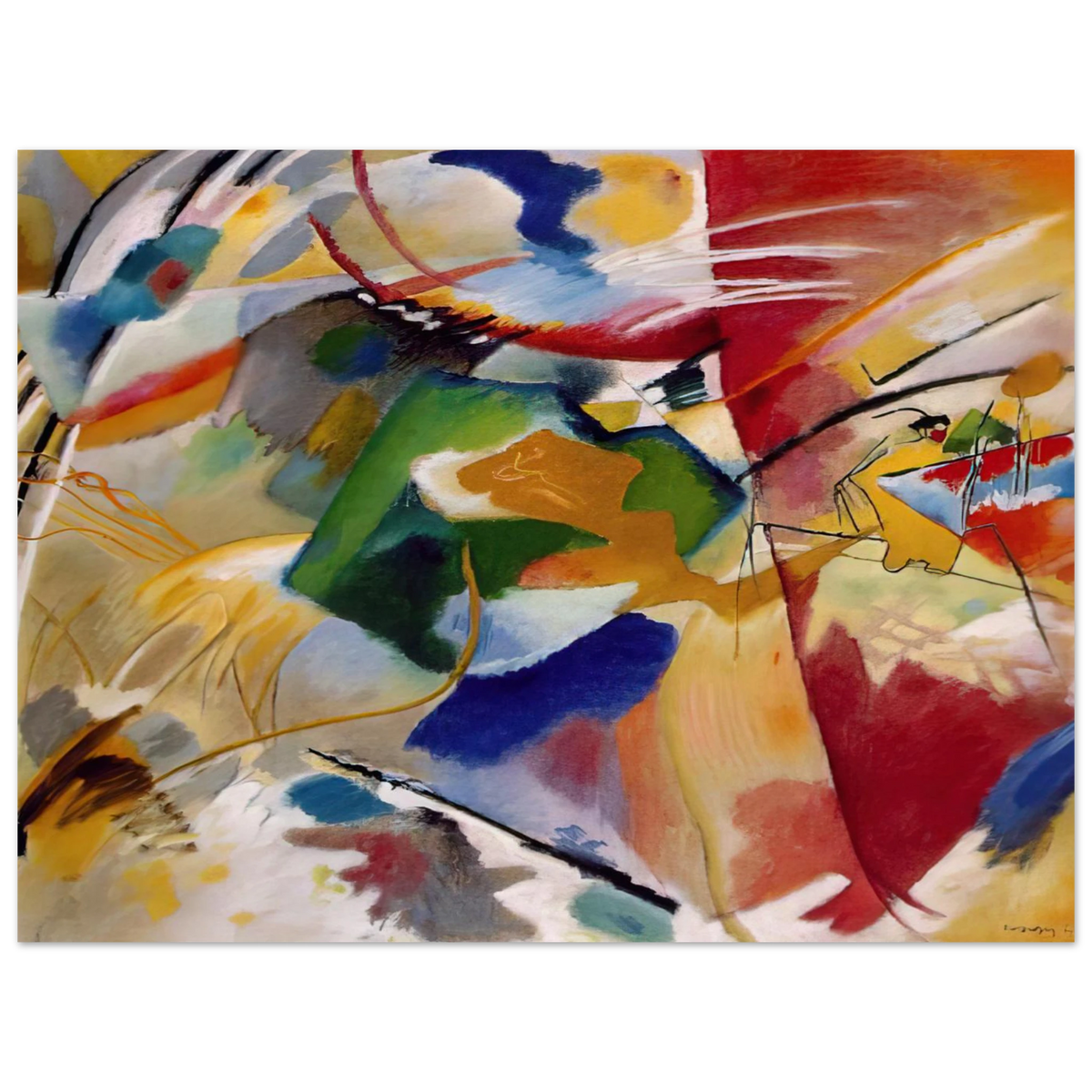 Painting With Green Center by Wassily Kandinsky (1913) – art poster
