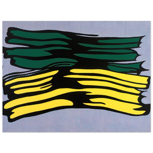 Yellow And Green Brushstrokes 0 by Roy Lichtenstein (1966) – art poster