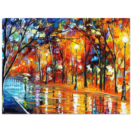 Singed Park with Lights by Leonid Afremov – art poster
