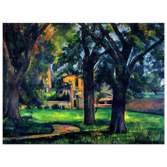 Chestnut Tree And Farm by Paul Cézanne – art poster