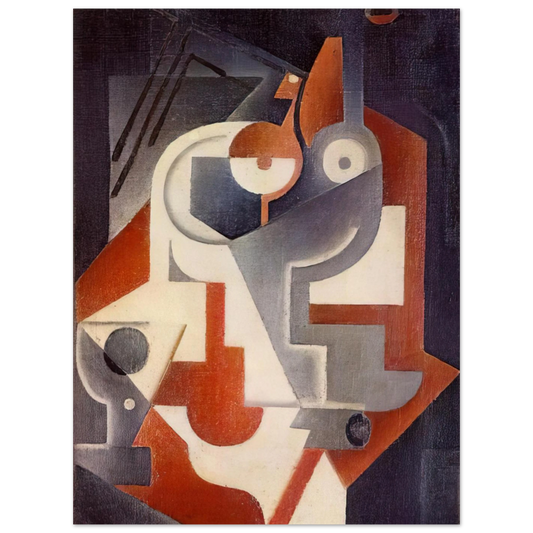Newspaper Glass And Pear by Juan Gris (1917) – art poster