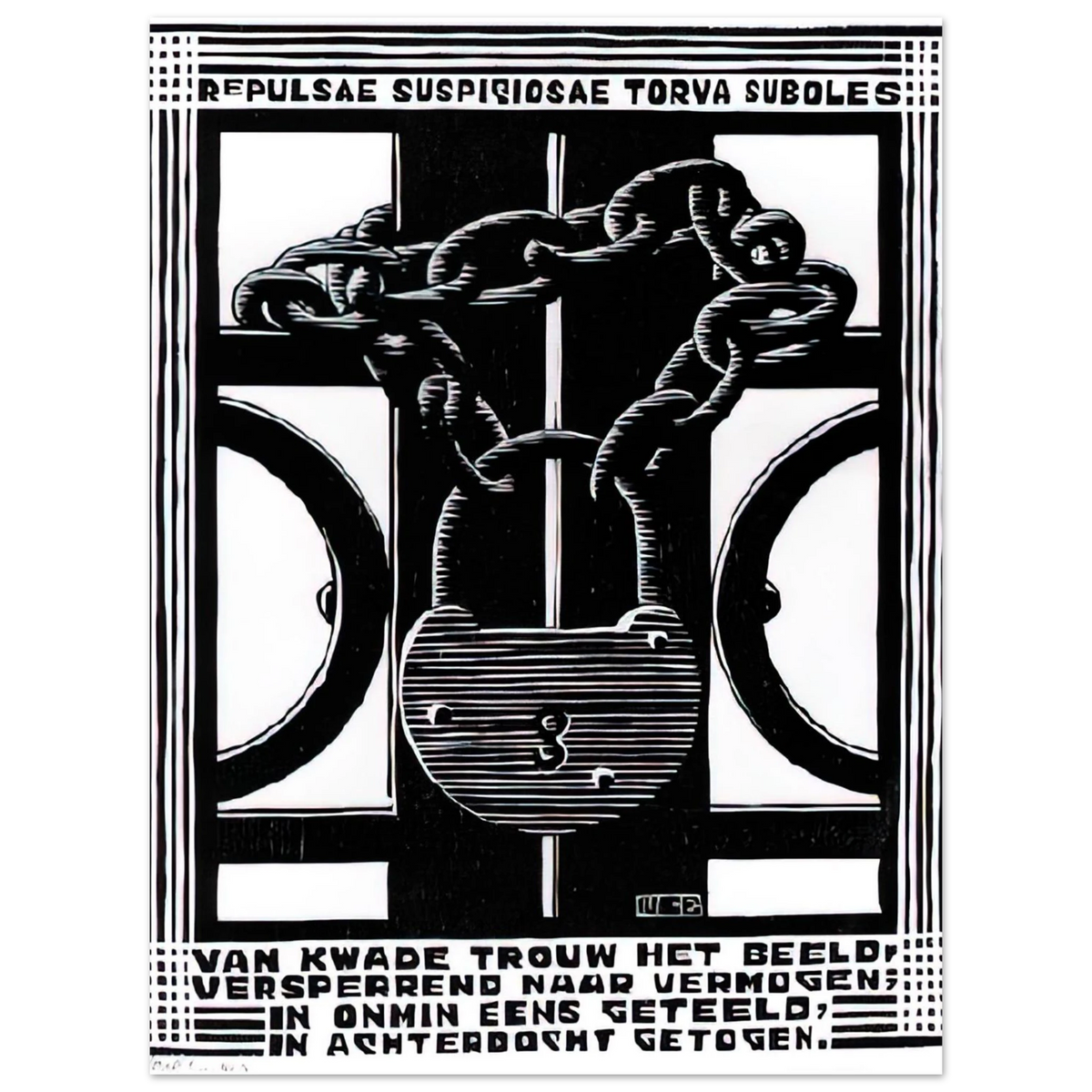 Padlock by M.C. Escher – art poster, view 2