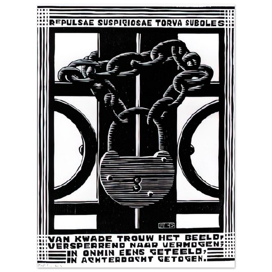 Padlock by M.C. Escher – art poster, view 2