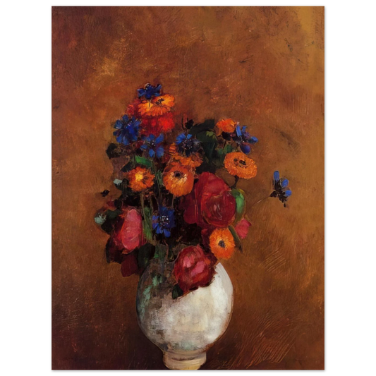 Bouquet Of Flowers In A White Vase by Odilon Redon – art poster, view 2