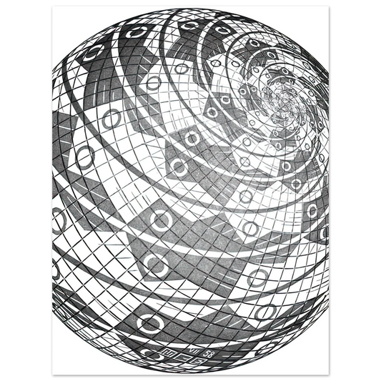 Sphere Surface With Fishes by M.C. Escher – art poster, view 2