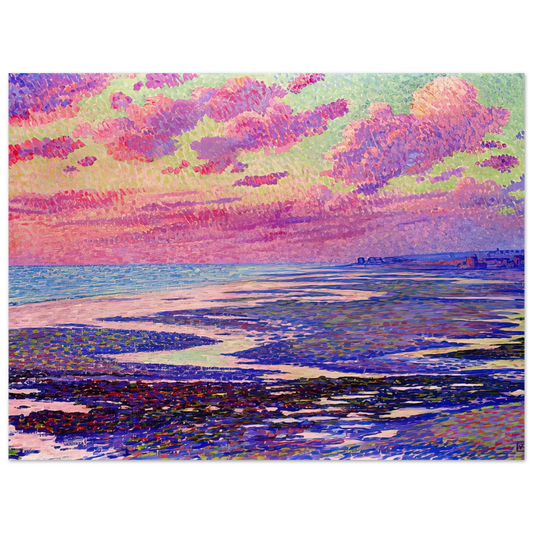The Beach At Ambleteuse At Low Tide by Theo van Rysselberghe (1900) – art poster