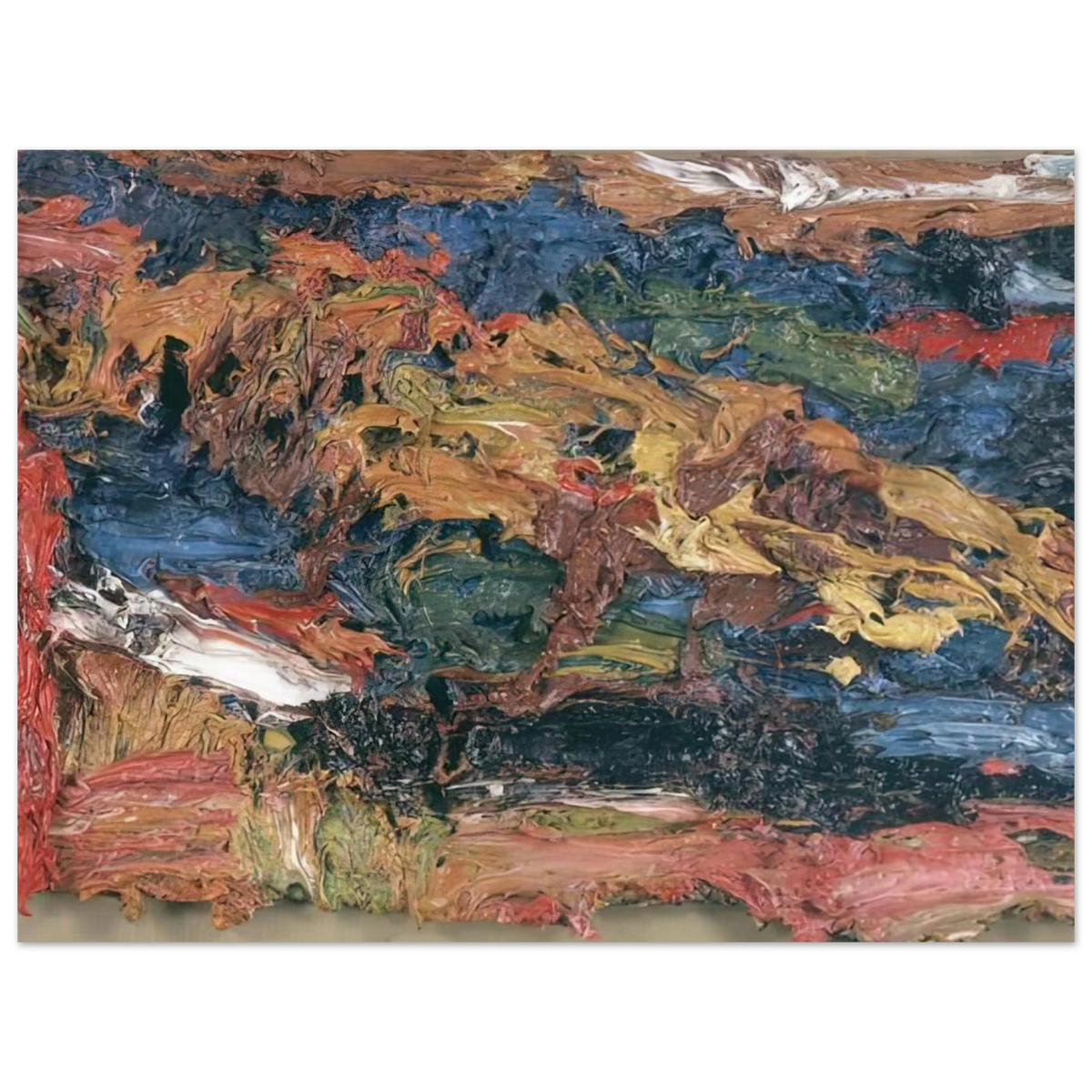 E O W On Her Blue Eiderdown III by Frank Auerbach – art poster, view 2