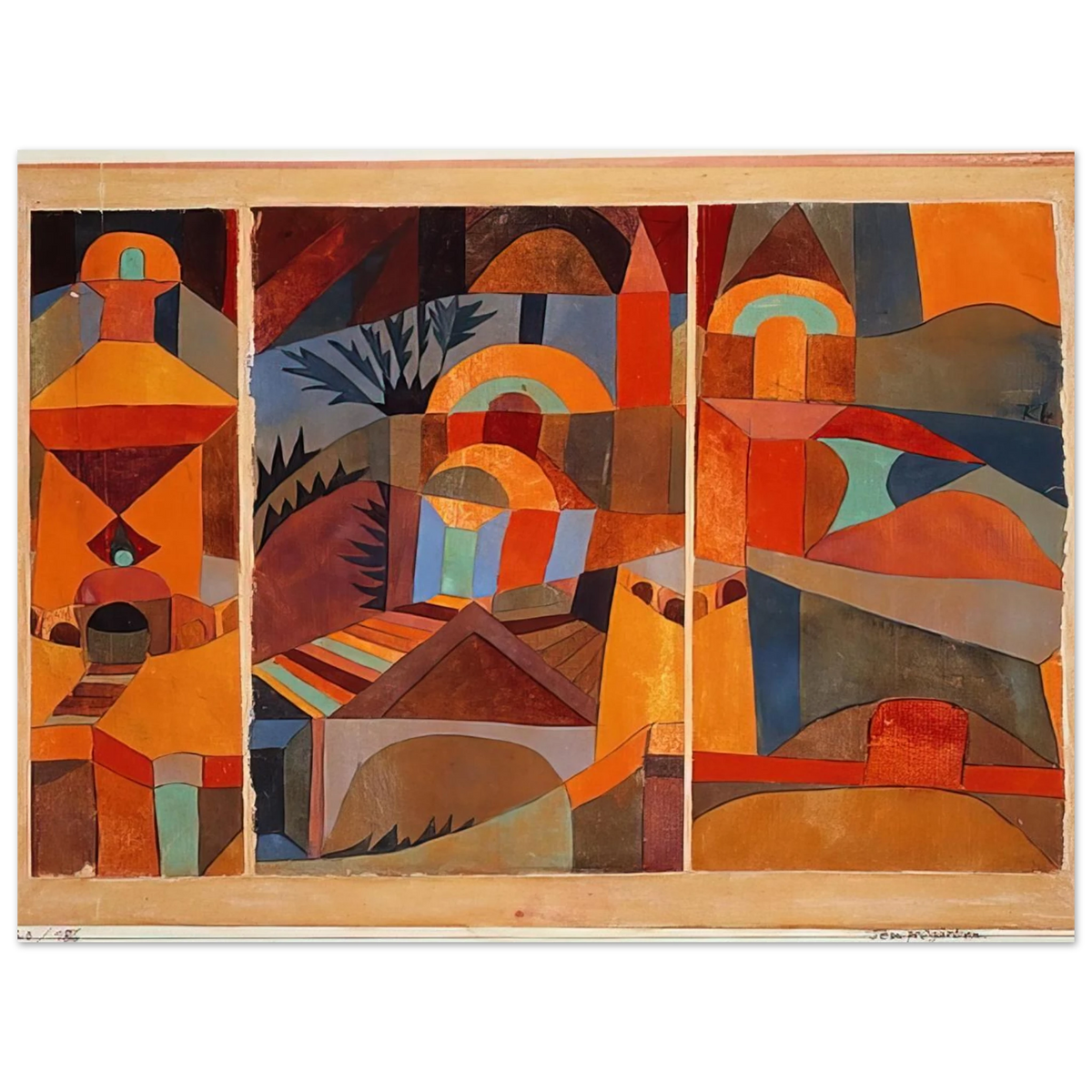 Temple Gardens by Paul Klee (1920) – art poster