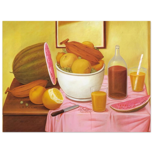 Still Life With Orangeade by Fernando Botero – art poster