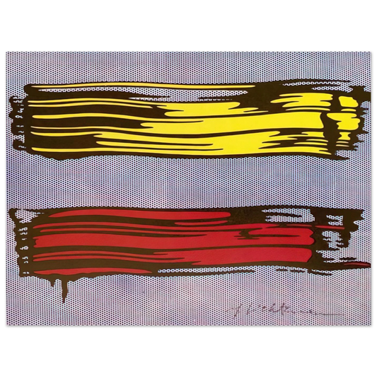 Yellow And Red Brushstrokes by Roy Lichtenstein (1966) – art poster