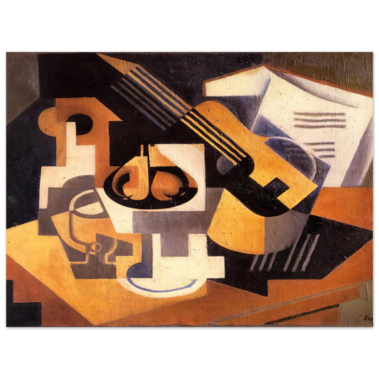 Guitar And Fruit Bowl On A Table by Juan Gris (1918) – art poster, view 2