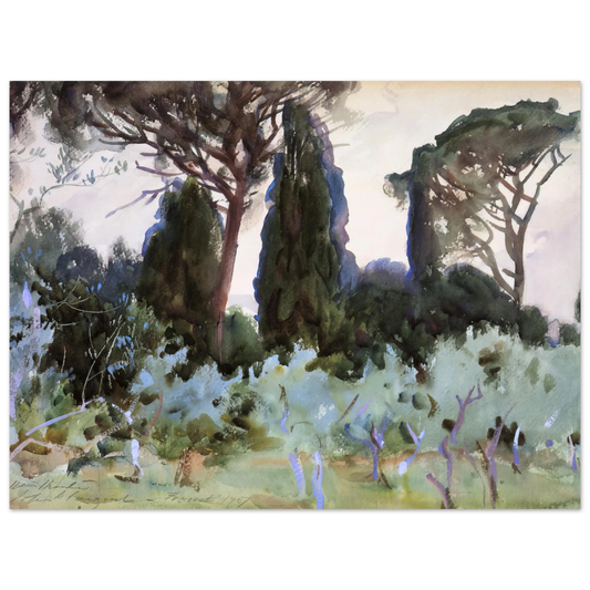 Landscape Near Florence by John Singer Sargent – art poster, view 2