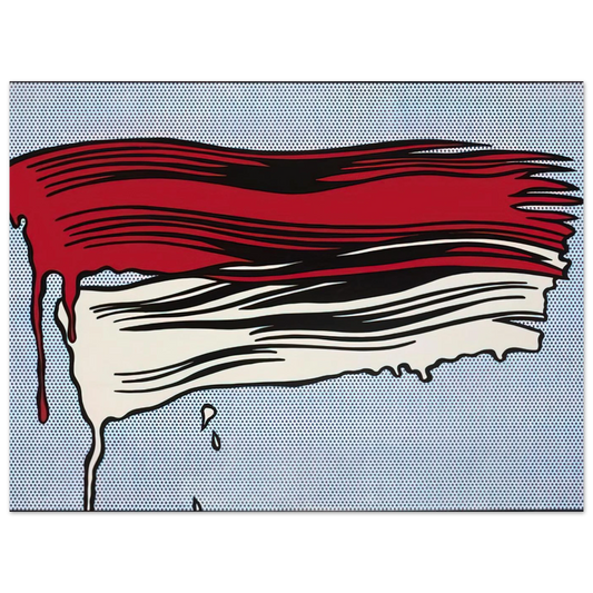 Red And White Brushstrokes by Roy Lichtenstein (1965) – art poster