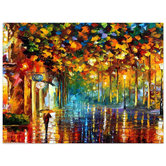 Autumn Street Painting Art by Leonid Afremov – art poster