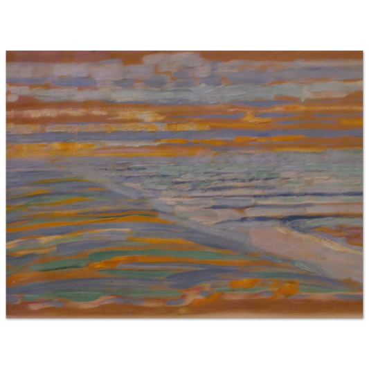 View From The Dunes With Beach And Piers by Piet Mondrian – art poster