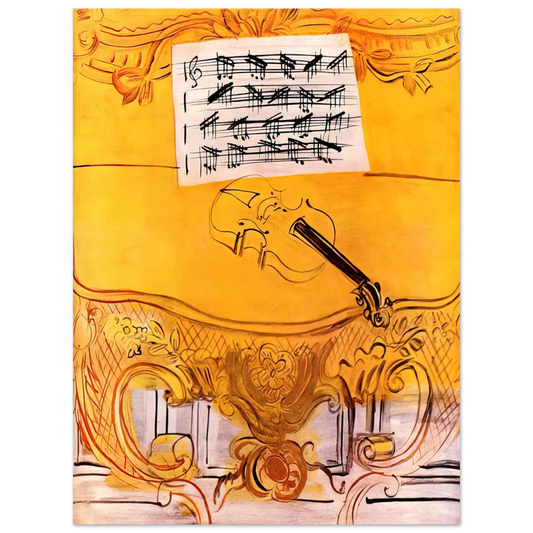 The Yellow Console With A Violin by Raoul Dufy (1949) – art poster, view 2