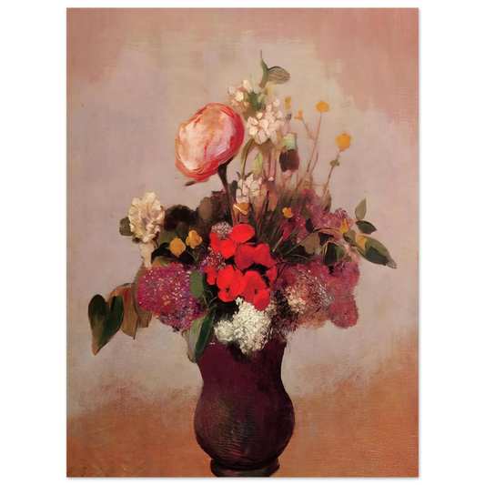 Flowers In A Brown Vase by Odilon Redon – art poster