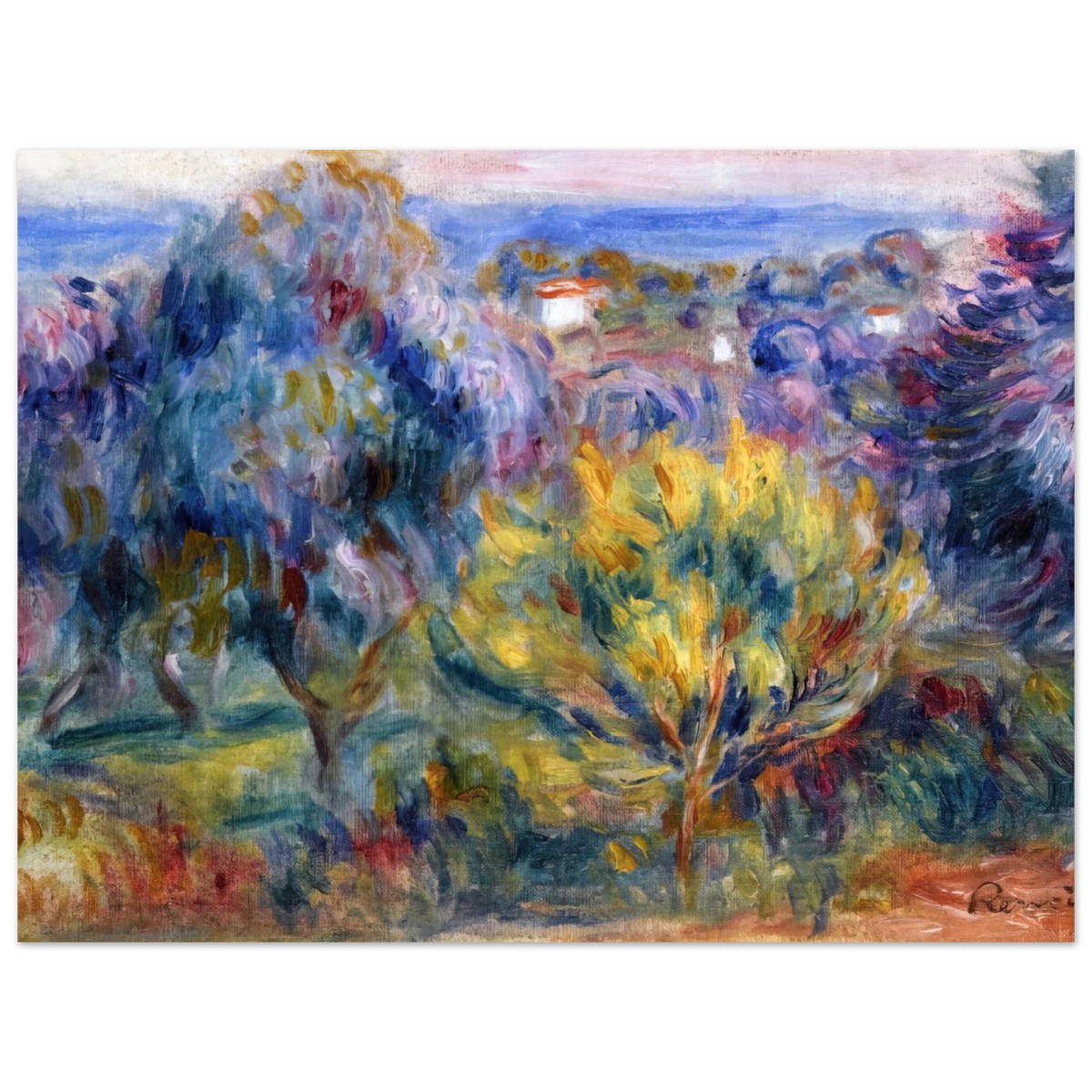 Landscape With A View Of The Sea by Pierre-Auguste Renoir – art poster, view 2