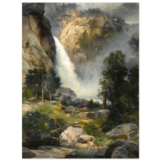 Cascade Falls, Yosemite by Thomas Moran – art poster, view 2