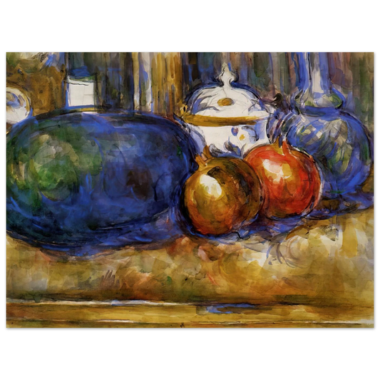 Still Life With Watermelon And Pomegranates by Paul Cézanne – art poster