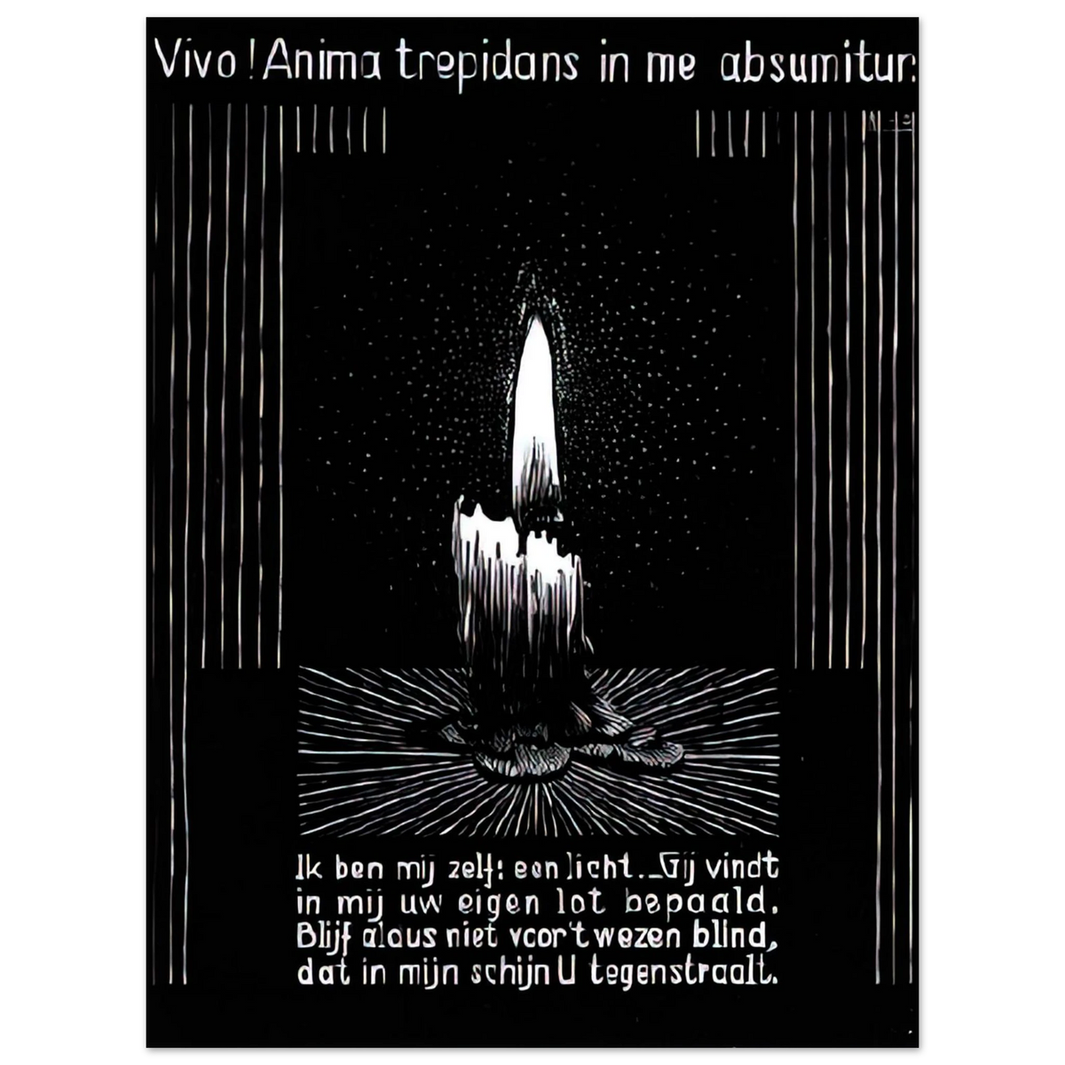 Emblemata Candle Flame by M.C. Escher – art poster