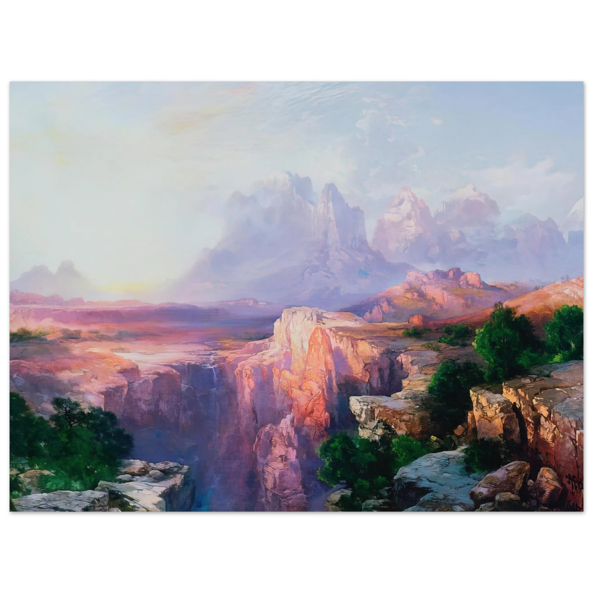Rock Towers Of The Rio Virgin by Thomas Moran – art poster