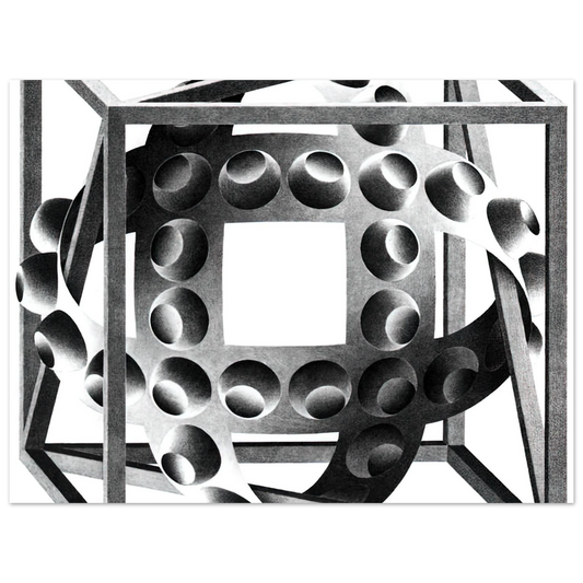 Cube With Magic Ribbons by M.C. Escher – art poster, view 2