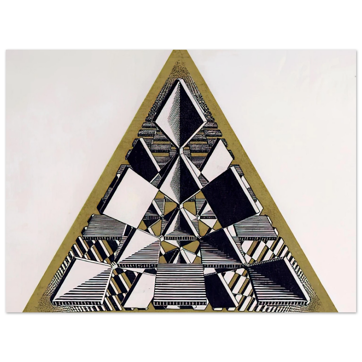 Three Intersecting Planes Colour by M.C. Escher – art poster