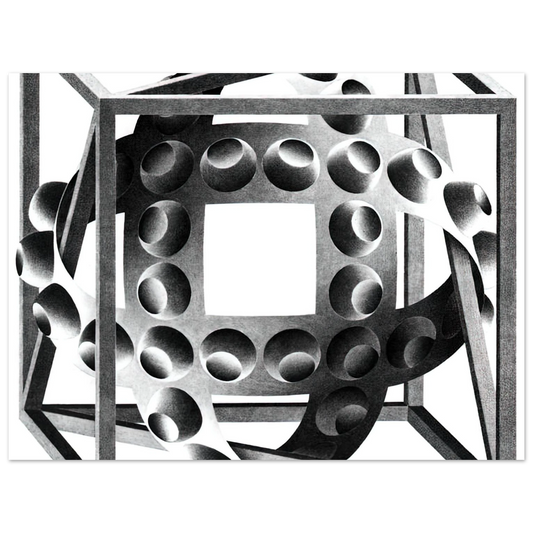 Cube With Magic Ribbons by M.C. Escher – art poster