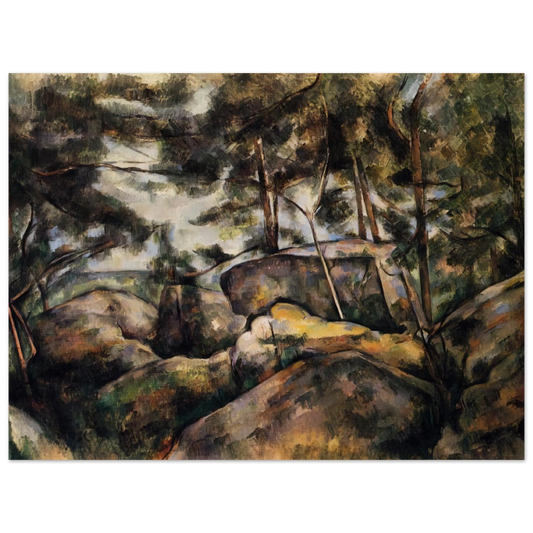 Rocks At Fountainebleau by Paul Cézanne – art poster