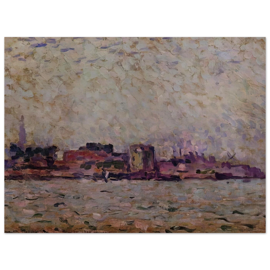 Morning Fog Over The Port Of Veer Holland by Theo van Rysselberghe (1906) – art poster, view 2