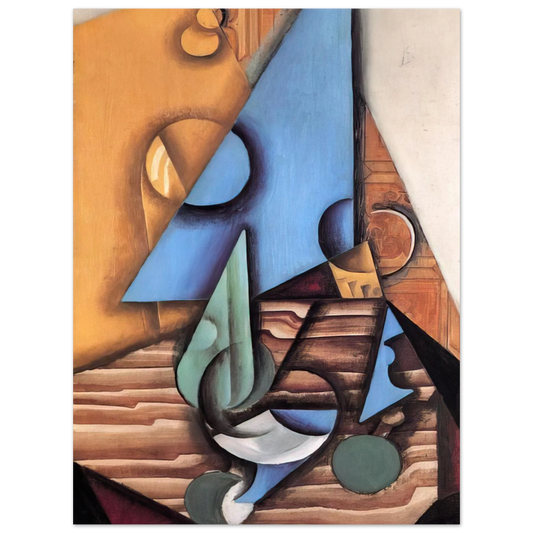 Bottle And Glass On A Table by Juan Gris (1914) – art poster, view 2