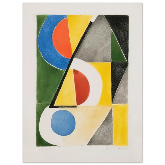 Abstract Composition With Triangles And Semicircles by Sonia Delaunay – art poster